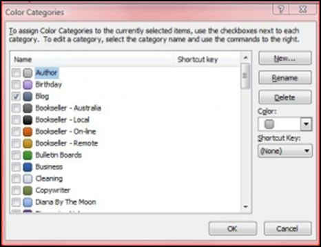 Categories in Outlook 2007
