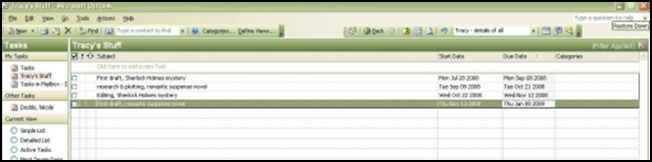 Outlook Tasks as Project Manager