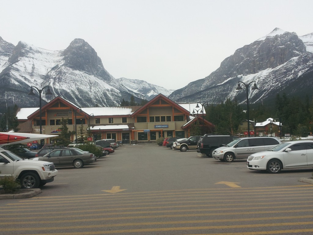 Canmore, in the Canadian Rockies, the location of the wedding.  It was the first time my mother has ever seen snow.