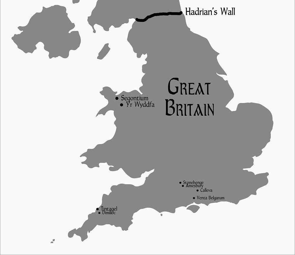 Map of Britain at the time of PENDRAGON RISES